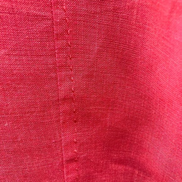 WILLI SMITH M Button Down 3/4 Sleeve Orange 100% Irish Linen Shacket Shirt - Picture 9 of 11